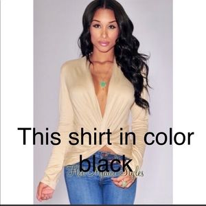 Long Sleeve Top- Tied to Crop